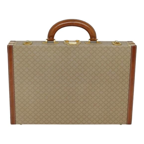 CELINE Macadam Canvas Attache Case Beige Brown Gold - Picture 2 of 16